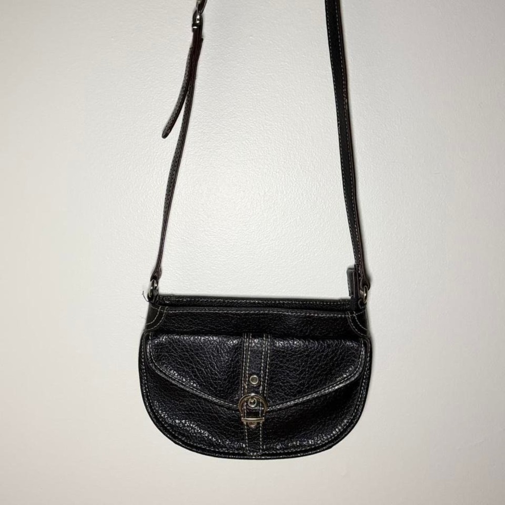 Nine‎ West Vintage Y2K Black Leather Mini Shoulder Bag